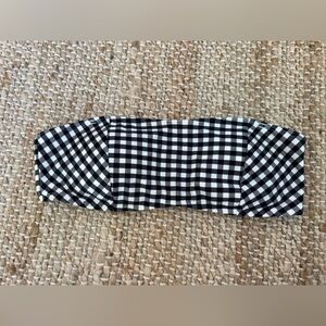 Checkered Black and White Bikini Top